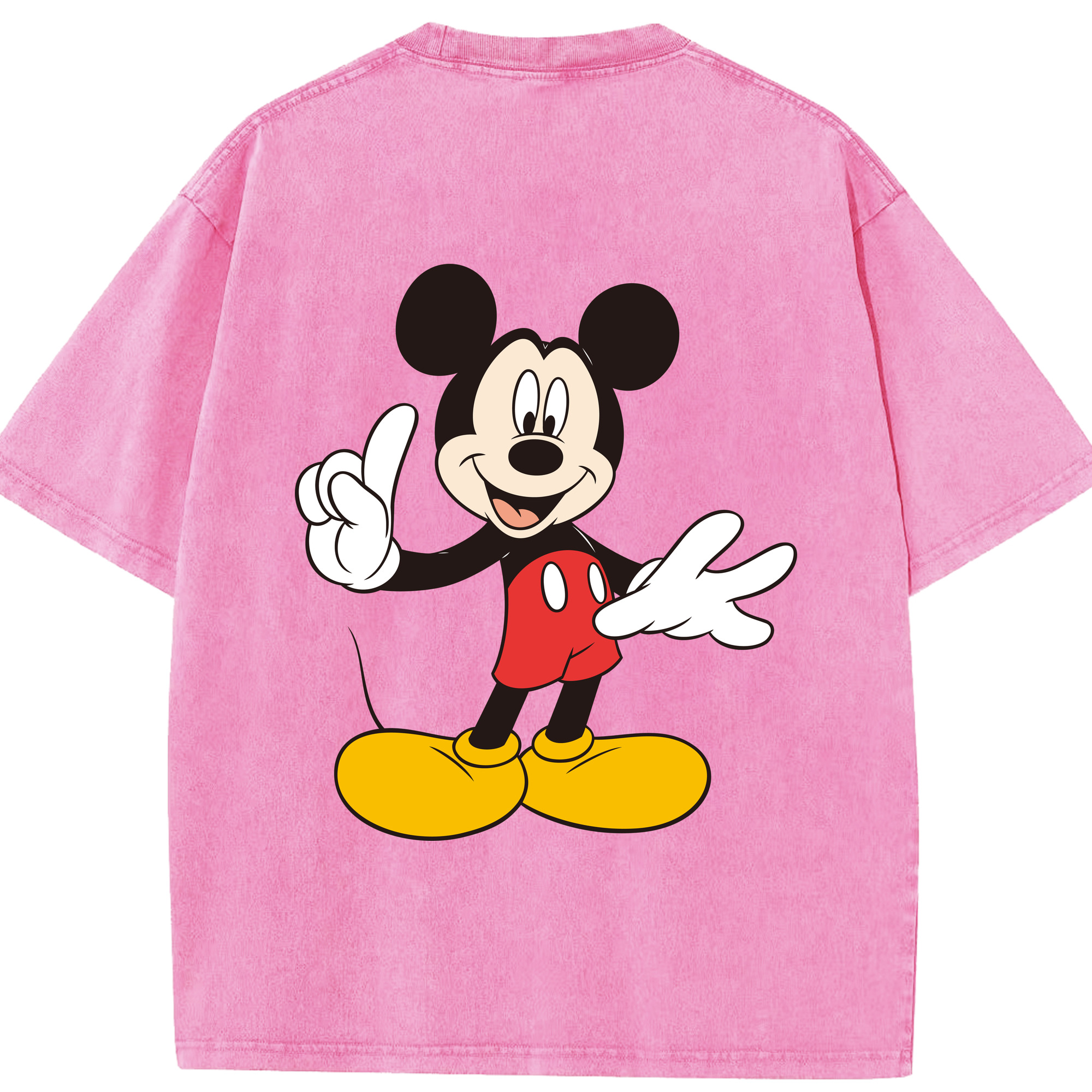 （画像用） ミッキーマウス Mickey Mouse 綿100% ヴィンテージ風 半袖Tシャツ（背面プリント）